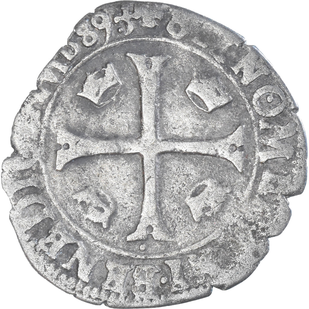 Coin, France, Henri III, Douzain aux deux H, 1589, Lyon, 1st Type, VF(30-35)
