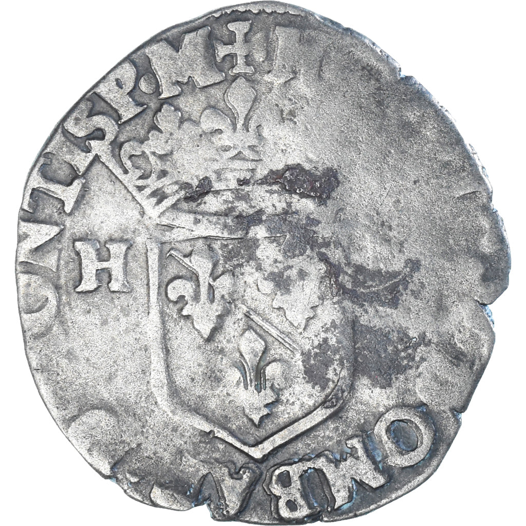 Moeda, França, Henri II de Montpensier, Douzain, 1594, Trévoux, VF(30-35)