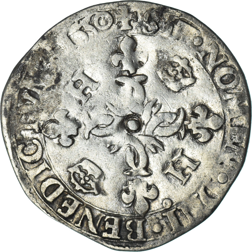 Moneta, Francja, Henri II, Douzain aux croissants, 1550, Rennes, VF(30-35)