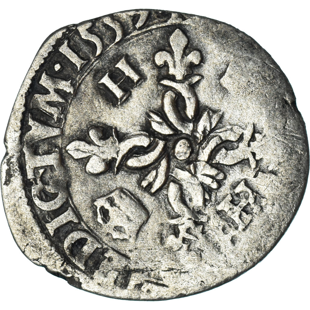 Moneta, Francja, Henri II, Douzain aux croissants, 1559, La Rochelle, Rzadkie