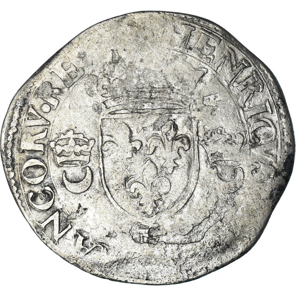 Moneda, Francia, Henri II, Douzain aux croissants, Uncertain date, Tours, BC+