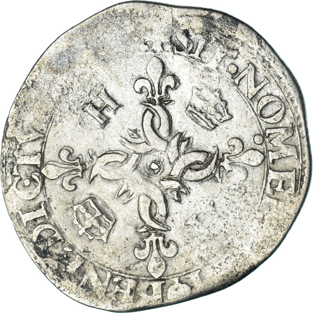Moneda, Francia, Henri II, Douzain aux croissants, Uncertain date, Tours, BC+