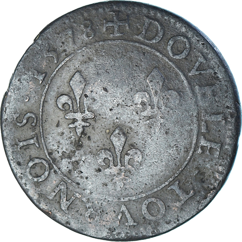 Monnaie, France, Henri III, Double Tournois, 1578, Paris, TB+, Cuivre, CGKL:84
