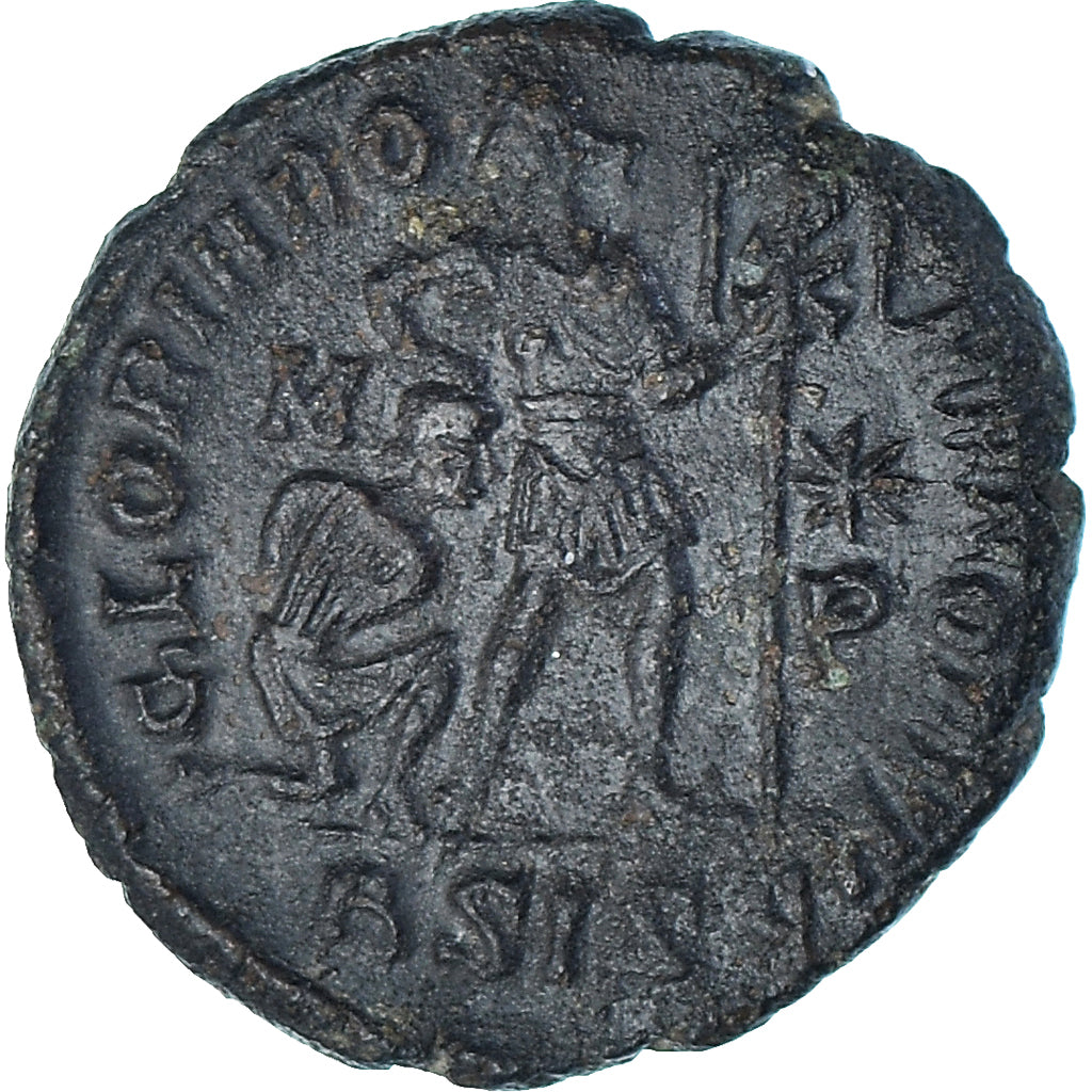 Coin, Valentinian I, Follis, 367-375, Siscia, EF(40-45), Bronze, RIC:14a