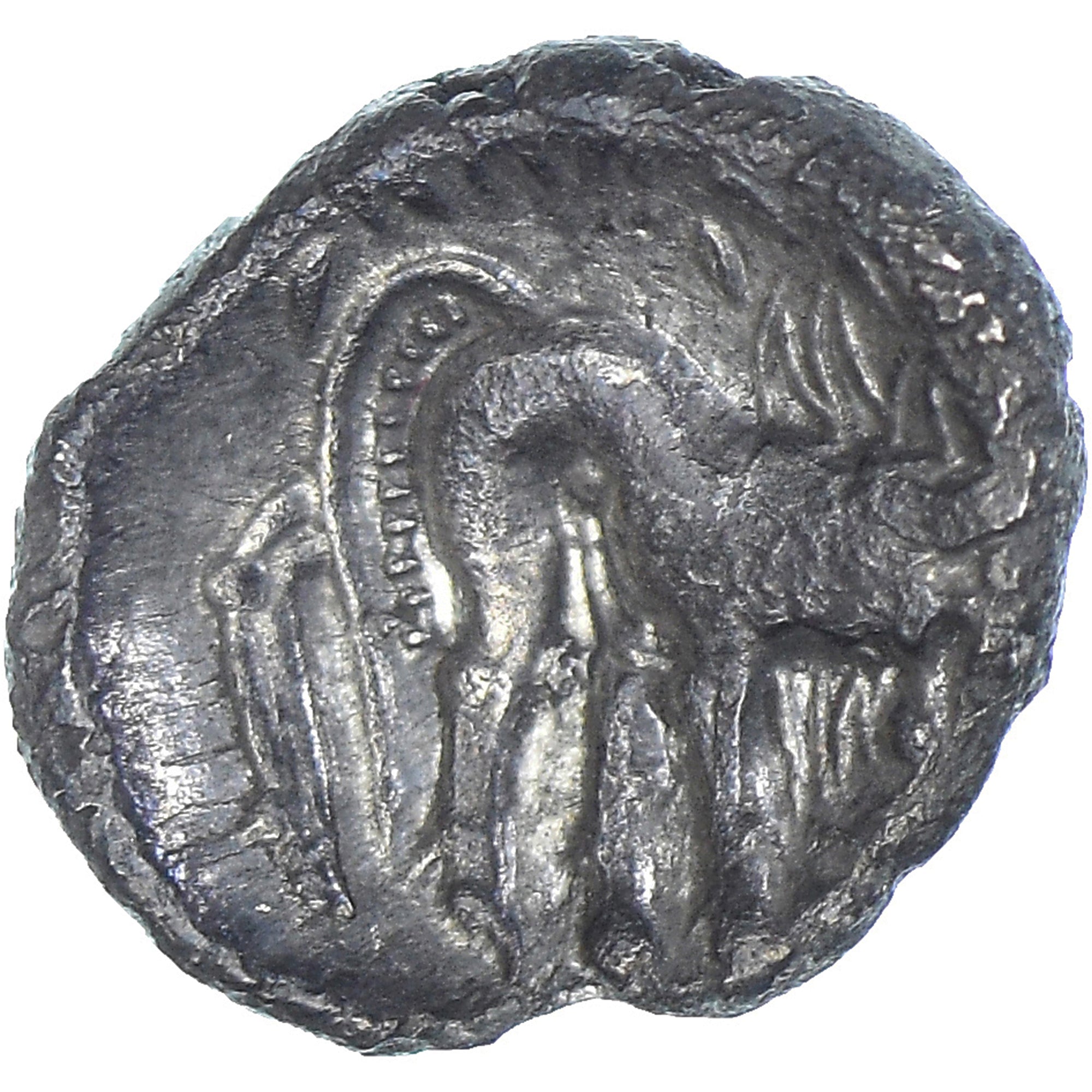 Moeda, Cisalpine Gaul, Insubri, Drachm, 3rd-2nd century BC, AU(50-53), Prata