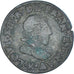 Moneda, Francia, Louis XIII, Double Tournois, 1628, Bordeaux, BC+, Cobre