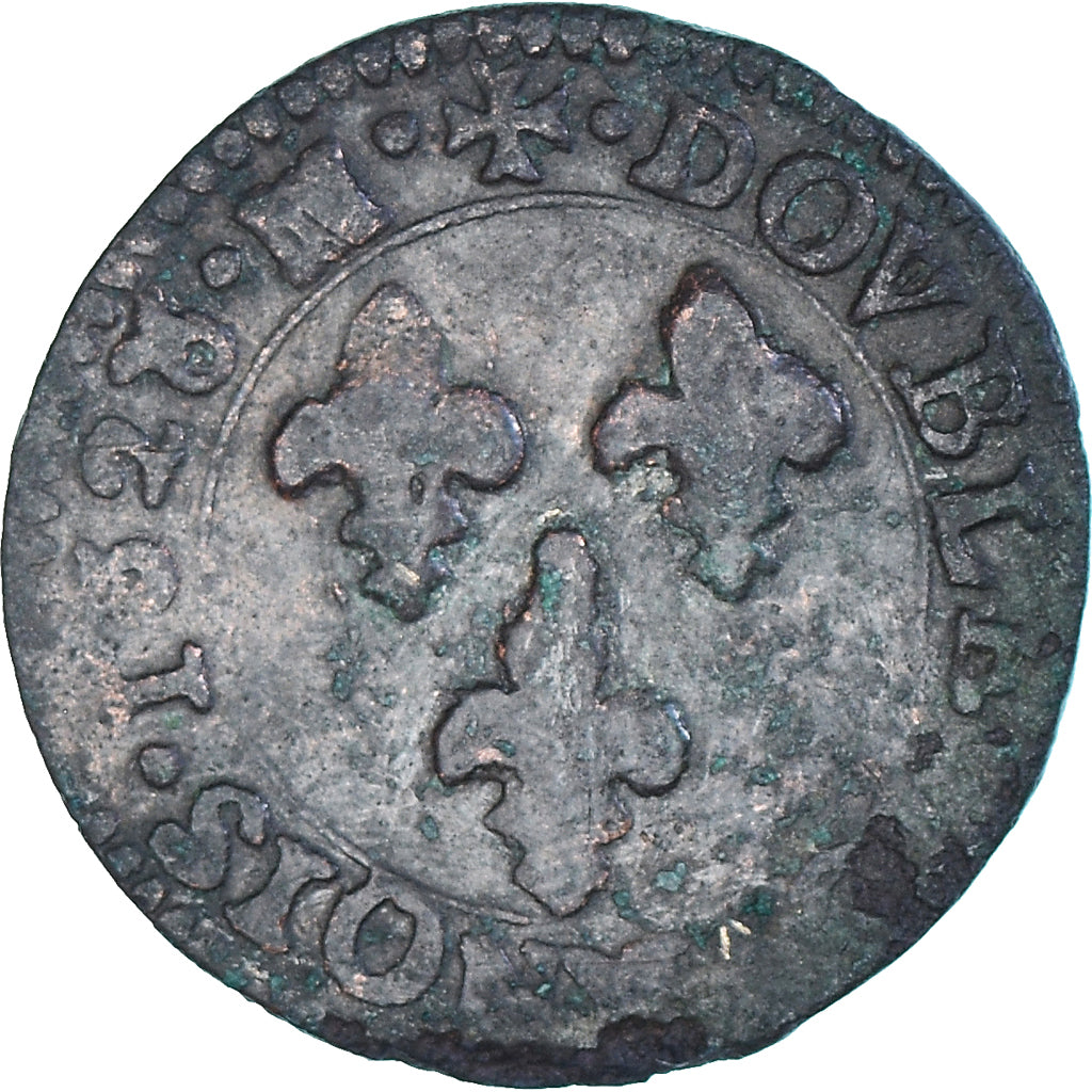 Munten, Frankrijk, Louis XIII, Double Tournois, 1628, Bordeaux, FR, Koper