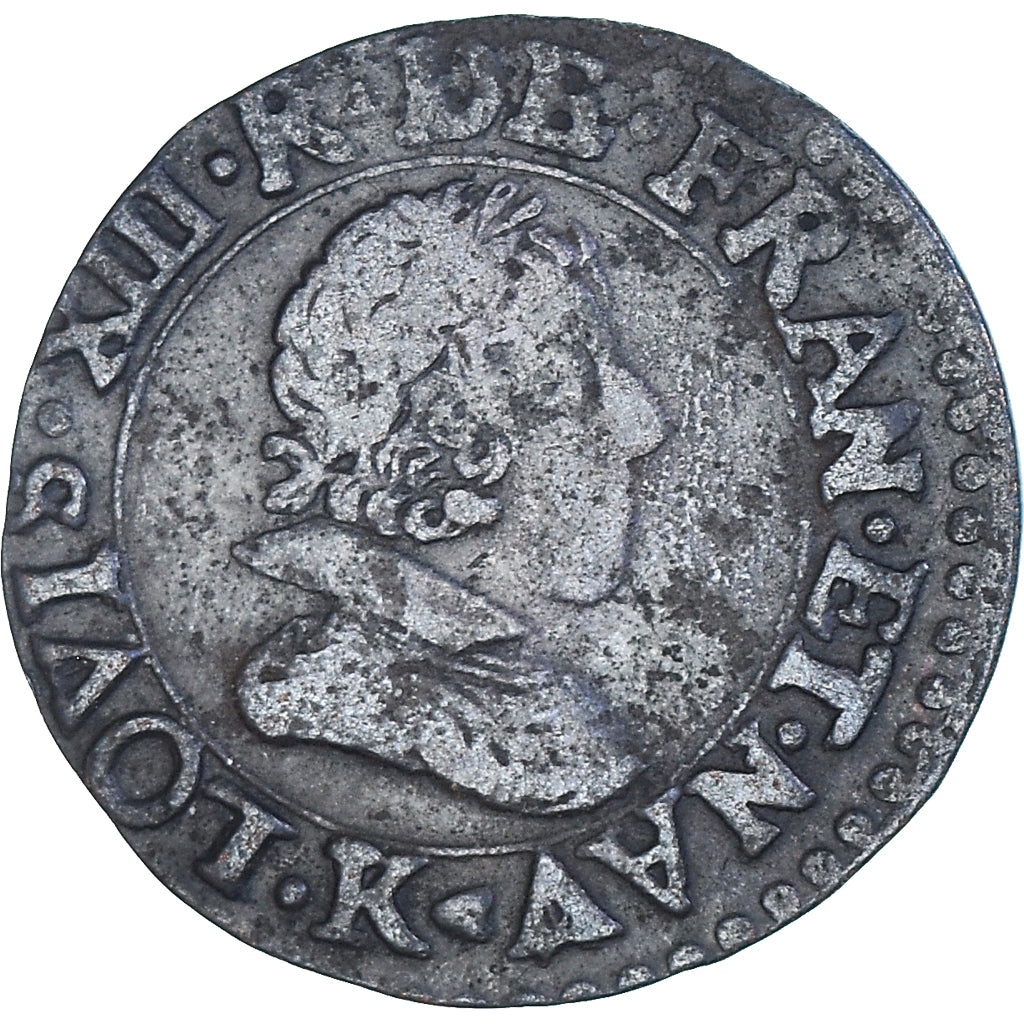 Coin, France, Louis XIII, Double Tournois, 1628, Bordeaux, VF(20-25), Copper