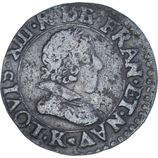 Coin, France, Louis XIII, Double Tournois, 1628, Bordeaux, VF(20-25), Copper