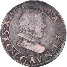 Coin, France, Louis XIII, Double Tournois, 1627, Poitiers, VF(20-25), Copper