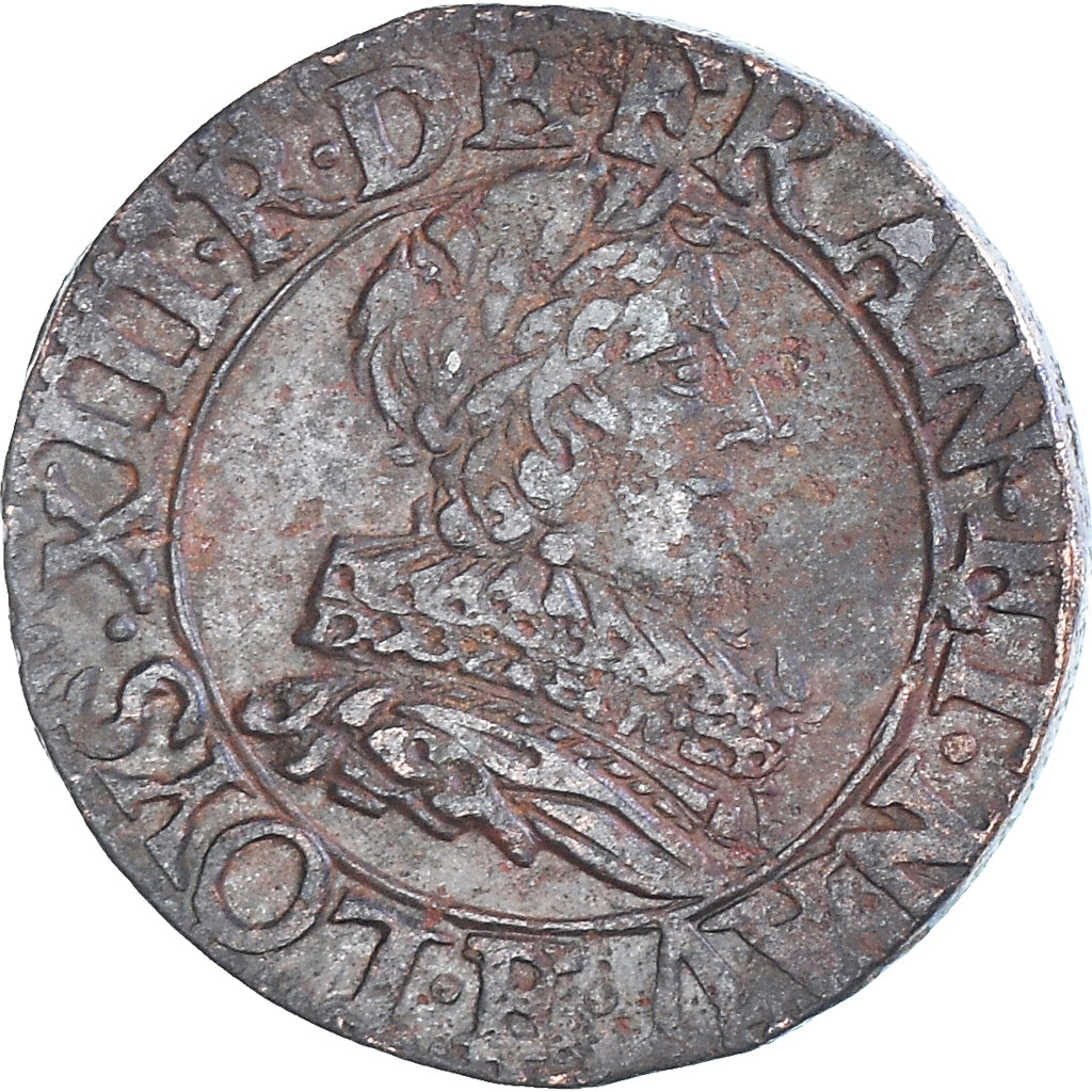 Francia, Louis XIII, Double Tournois, 1633, Tours, Rame, BB, CGKL:440