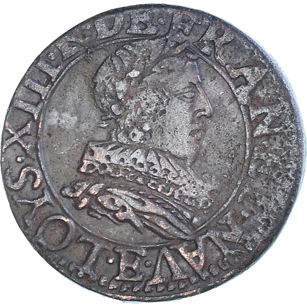 Monnaie, France, Louis XIII, Double Tournois, 1633, Tours, TB+, Cuivre, CGKL:440