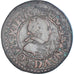 Moneta, Francia, Louis XIII, Double Tournois, 1618, Lyon, MB, Rame, CGKL:344