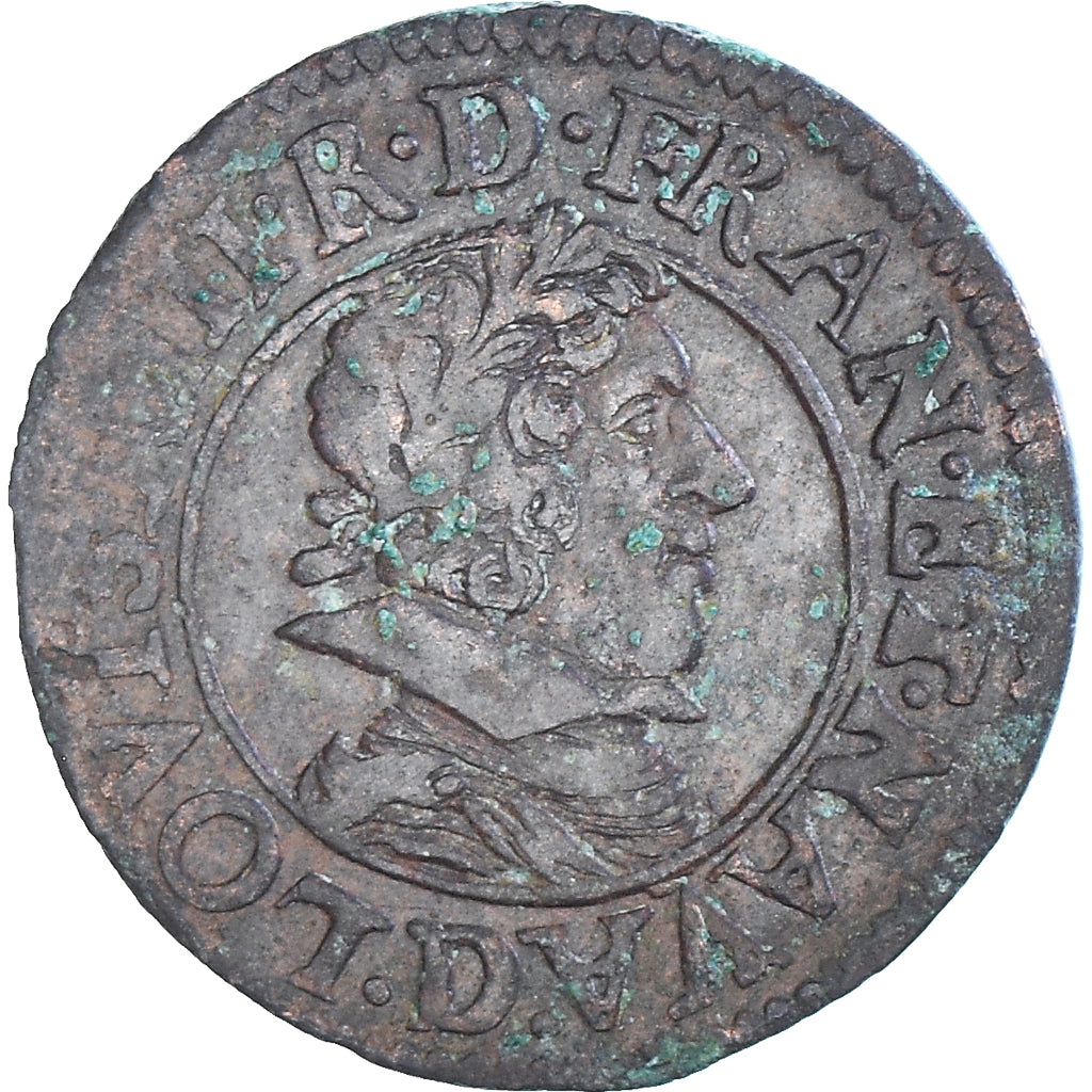 Monnaie, France, Louis XIII, Double Tournois, 1628, Lyon, TB+, Cuivre, CGKL:348