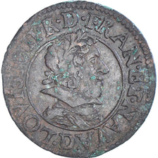 Monnaie, France, Louis XIII, Double Tournois, 1628, Lyon, TB+, Cuivre, CGKL:348