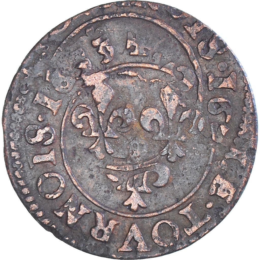 Moneda, Francia, Louis XIII, Double Tournois, 1633, Lyon, Double-strike, MBC