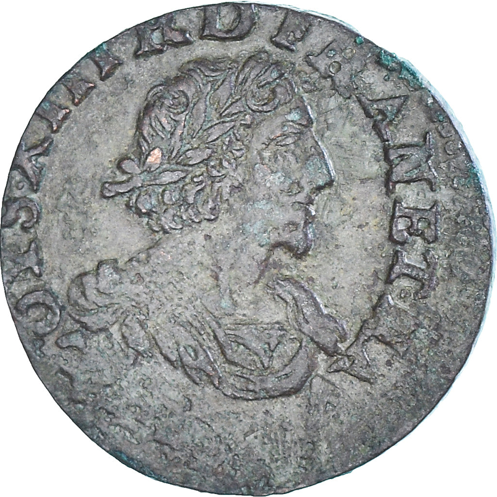 Münze, Frankreich, Louis XIII, Double Tournois, 1639, Axe Loire-Rhône, SS