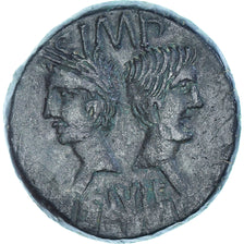 Coin, Nemausus, Augustus & Agrippa, As, 20-10 BC, Nîmes, EF(40-45), Bronze