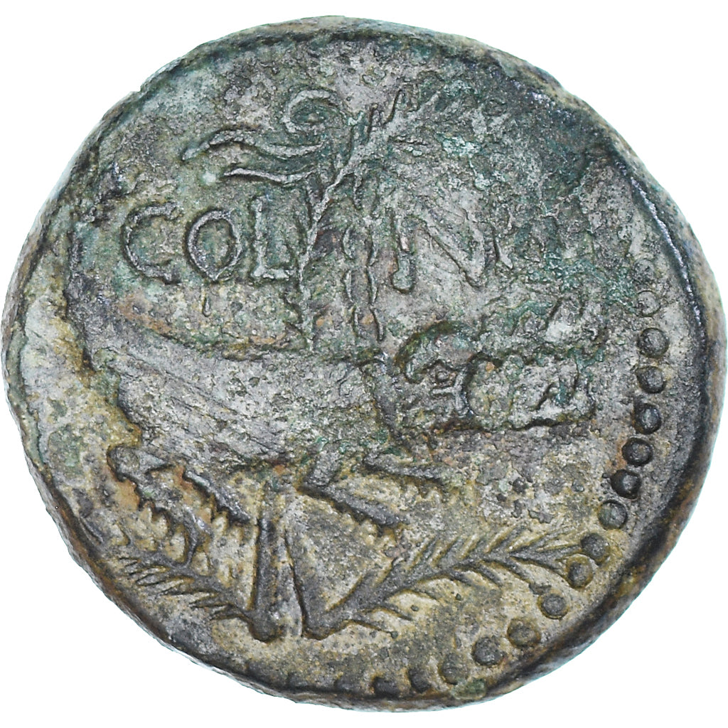 Coin, Nemausus, Augustus & Agrippa, As, 20-10 BC, Nîmes, AU(50-53), Bronze