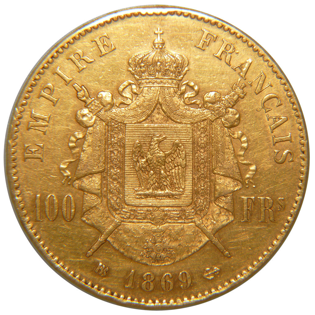 FRANCE, Napoléon III, 100 Francs, 1869, Strasbourg, AU(55-58), Gold, Gadoury #..