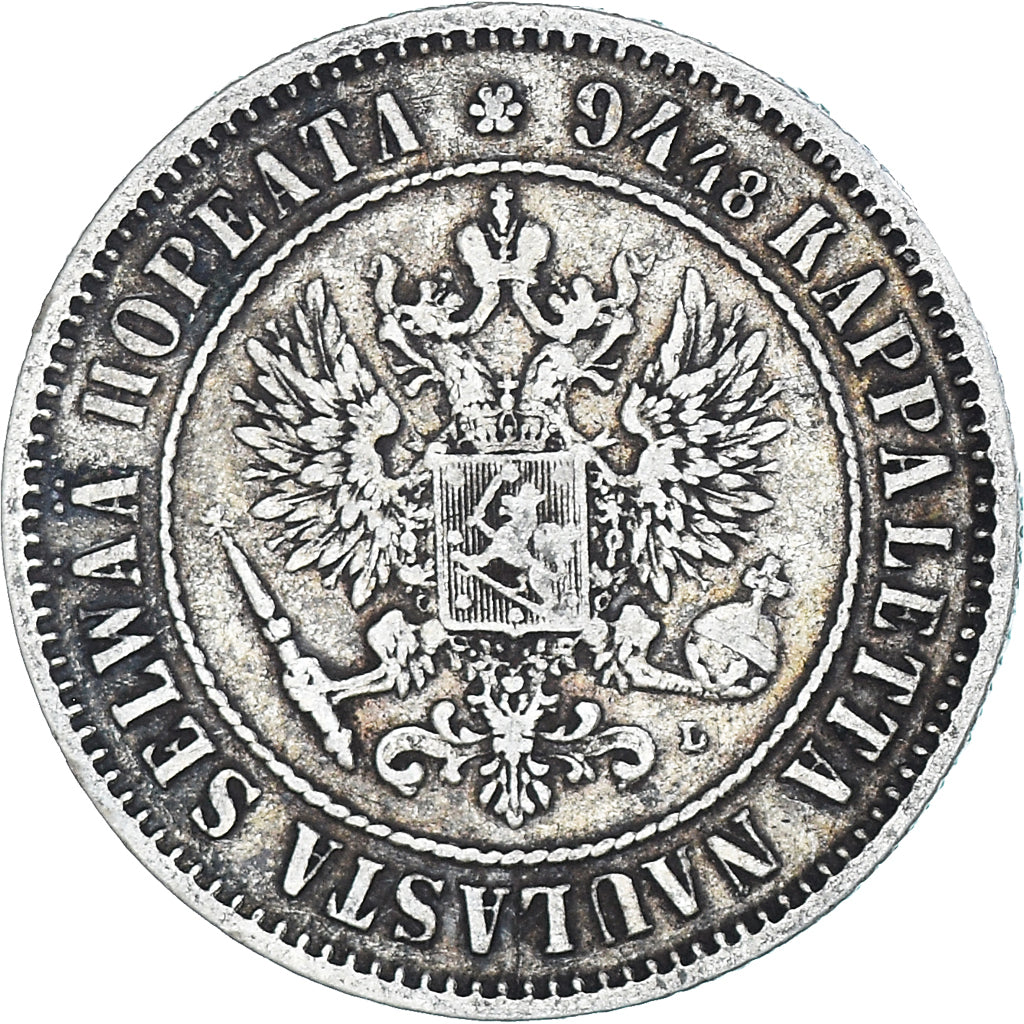 Coin, Finland, Alexander III, Markka, 1890, Helsinki, EF(40-45), Silver, KM:3.2