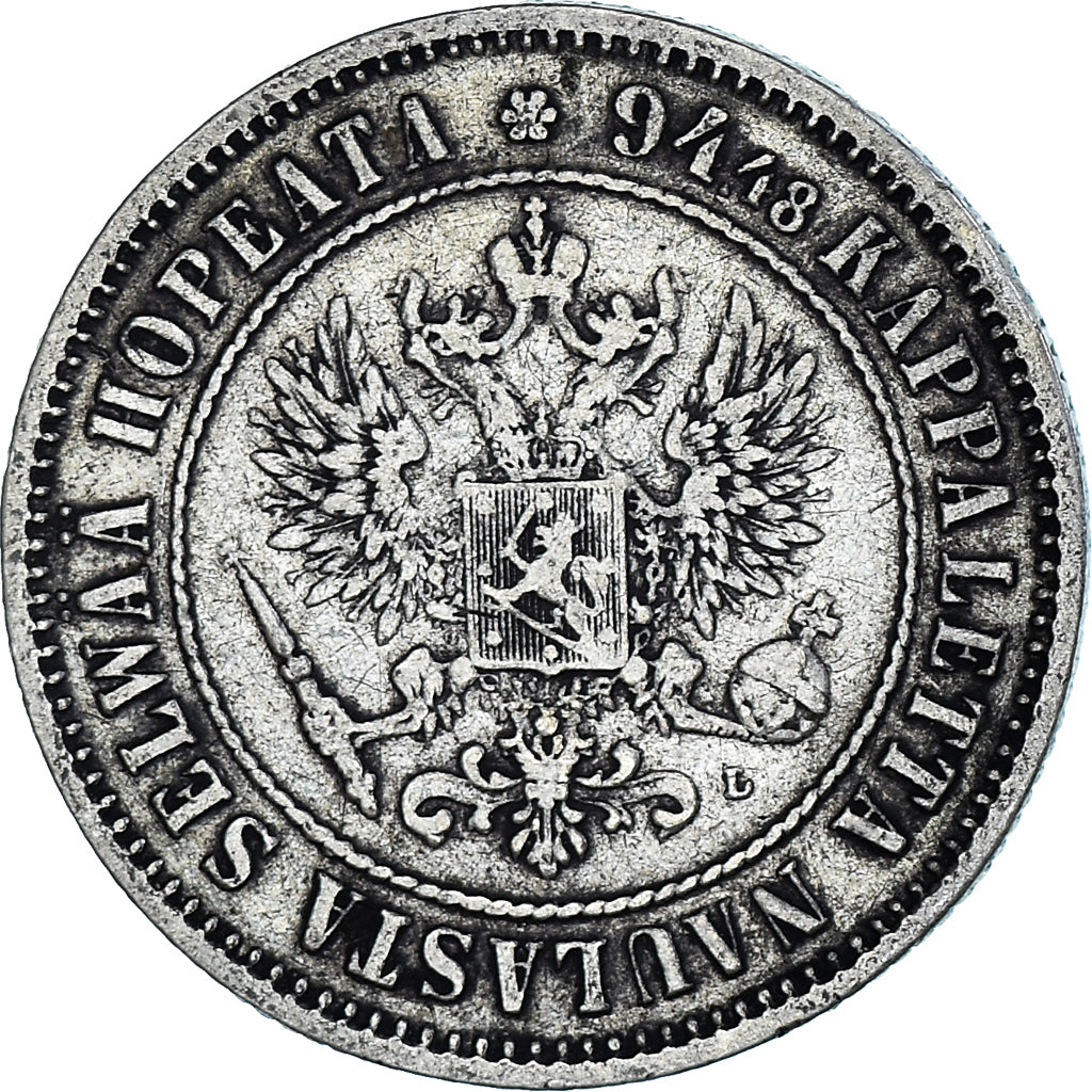 Coin, Finland, Alexander III, Markka, 1890, Helsinki, EF(40-45), Silver, KM:3.2