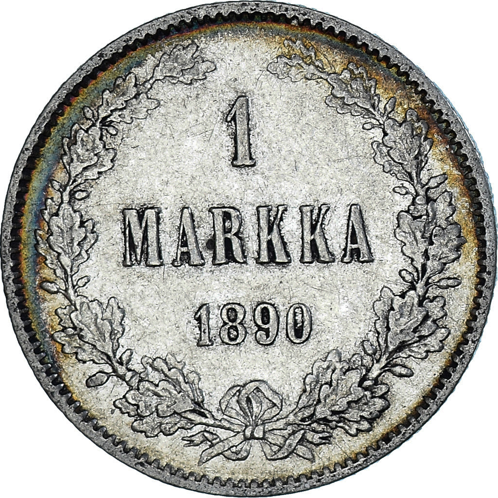 Coin, Finland, Alexander III, Markka, 1890, Helsinki, AU(50-53), Silver, KM:3.2