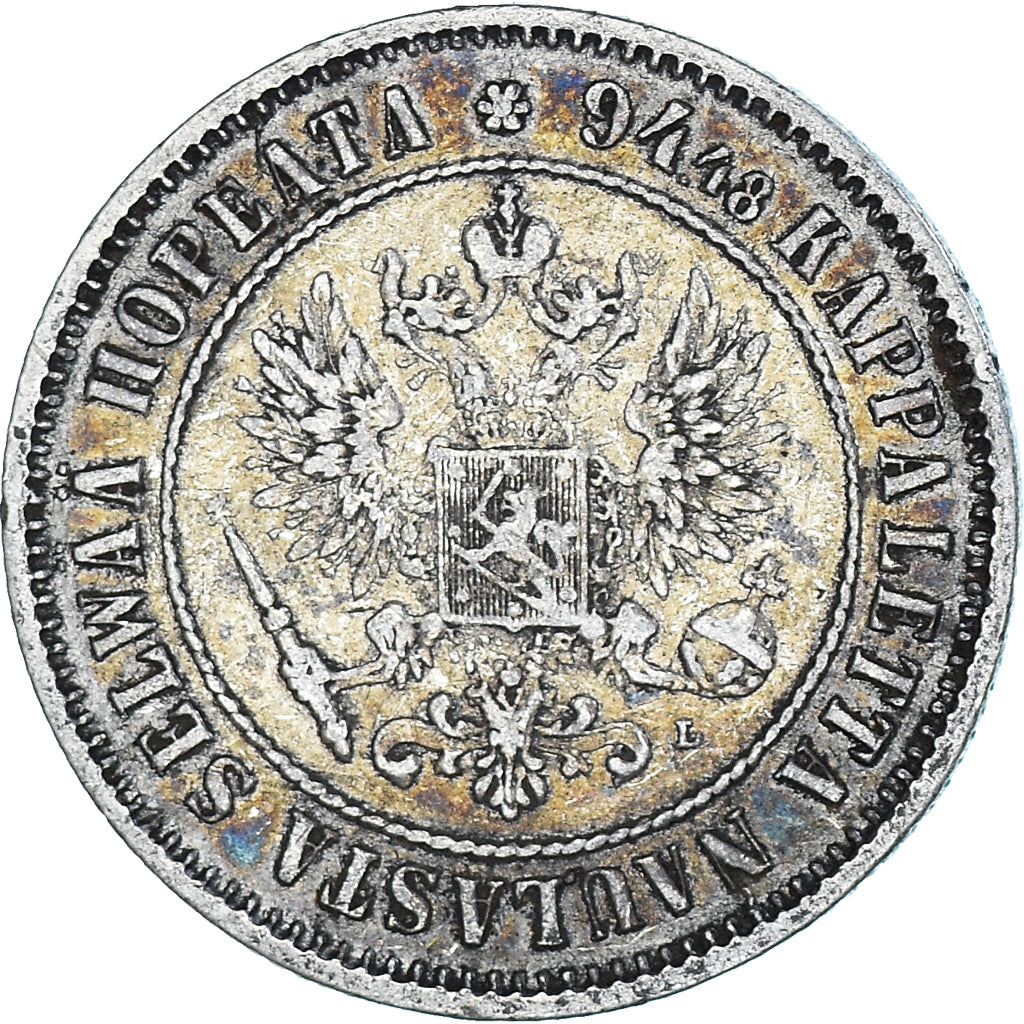 Coin, Finland, Alexander III, Markka, 1890, Helsinki, AU(50-53), Silver, KM:3.2