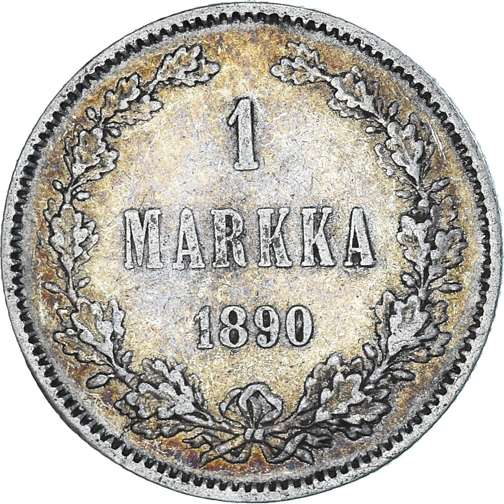 Coin, Finland, Alexander III, Markka, 1890, Helsinki, AU(50-53), Silver, KM:3.2