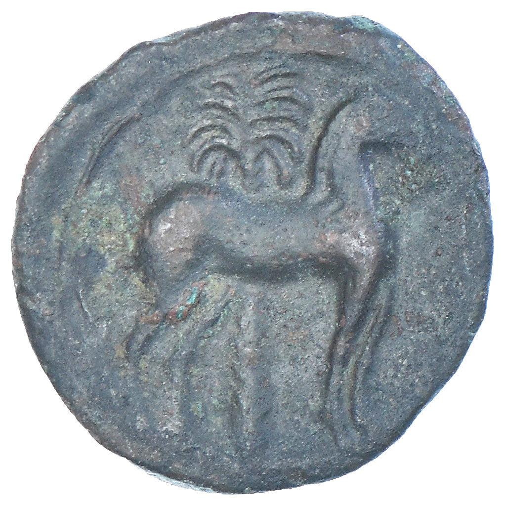 Coin, Zeugitana, Æ Unit, 300-264 BC, Carthage, AU(50-53), Bronze, SNG-Cop:109