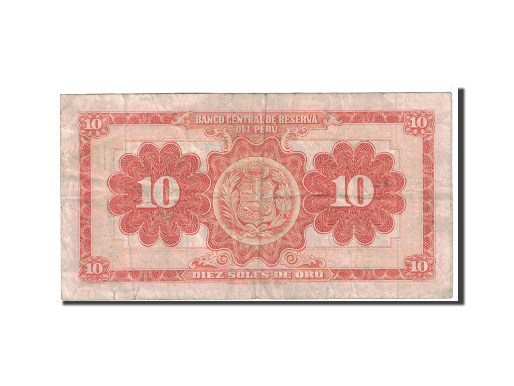 Banknote, Peru, 10 Soles, 1958, 1958-08-21, KM:82, VF(30-35)