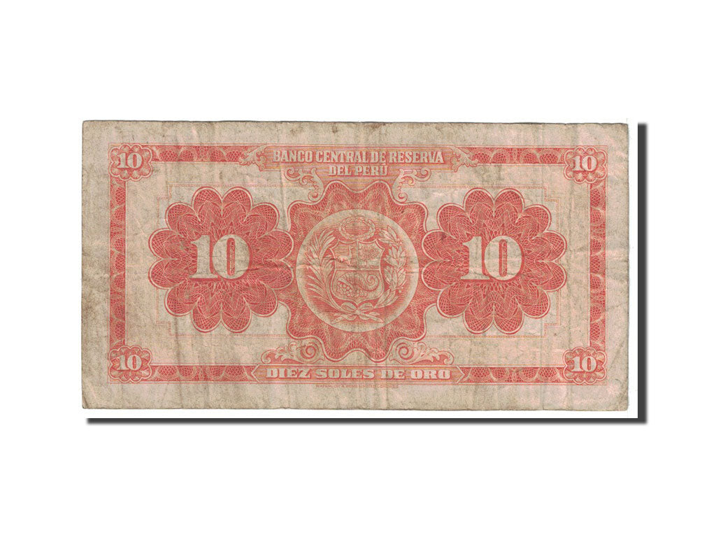 Banknote, Peru, 10 Soles, 1958, 1958-08-21, KM:82, VF(20-25)