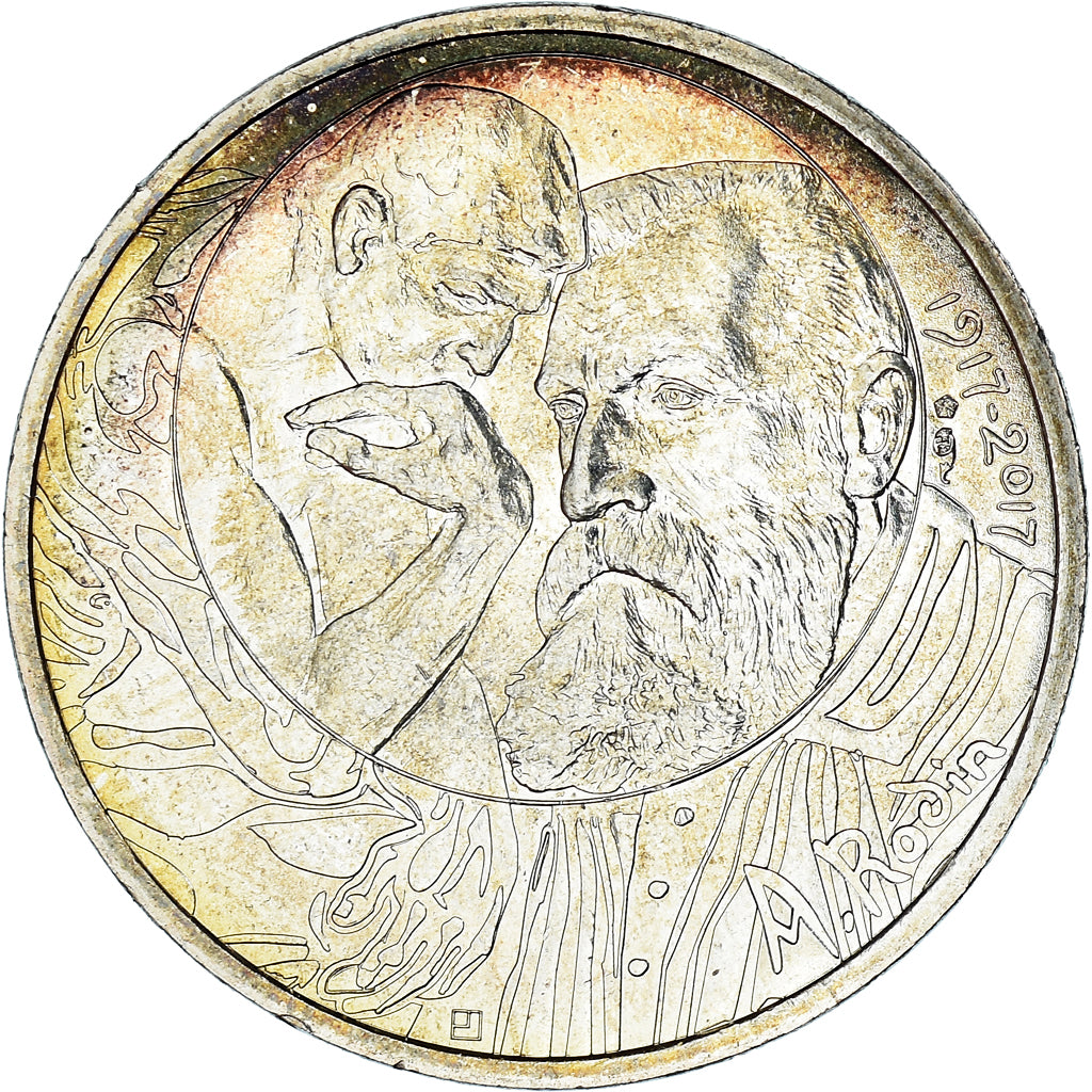 France, 10 Euro, 2017, Paris, Centenaire du décès d'Auguste Rodin, SPL, Argent