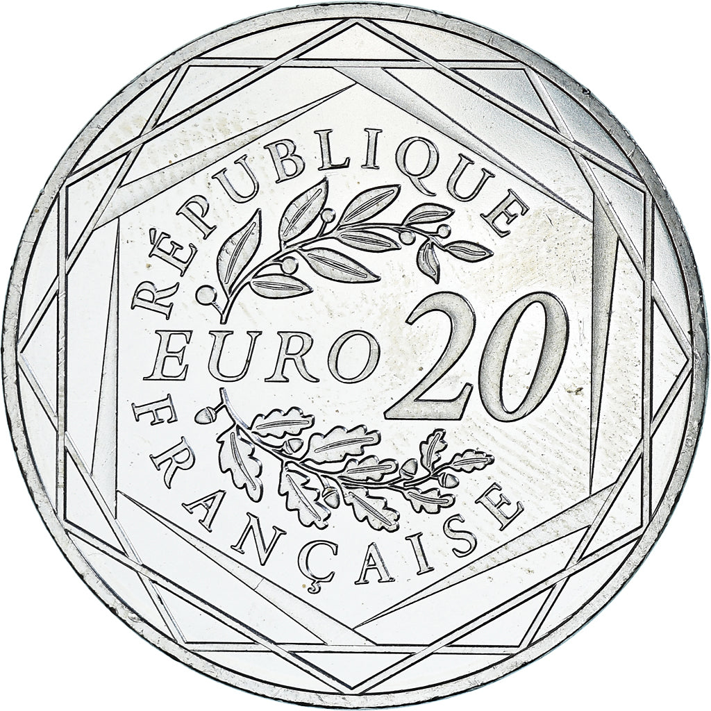 France, Marianne, 20 Euro, 2017, Paris, MS(63), Silver