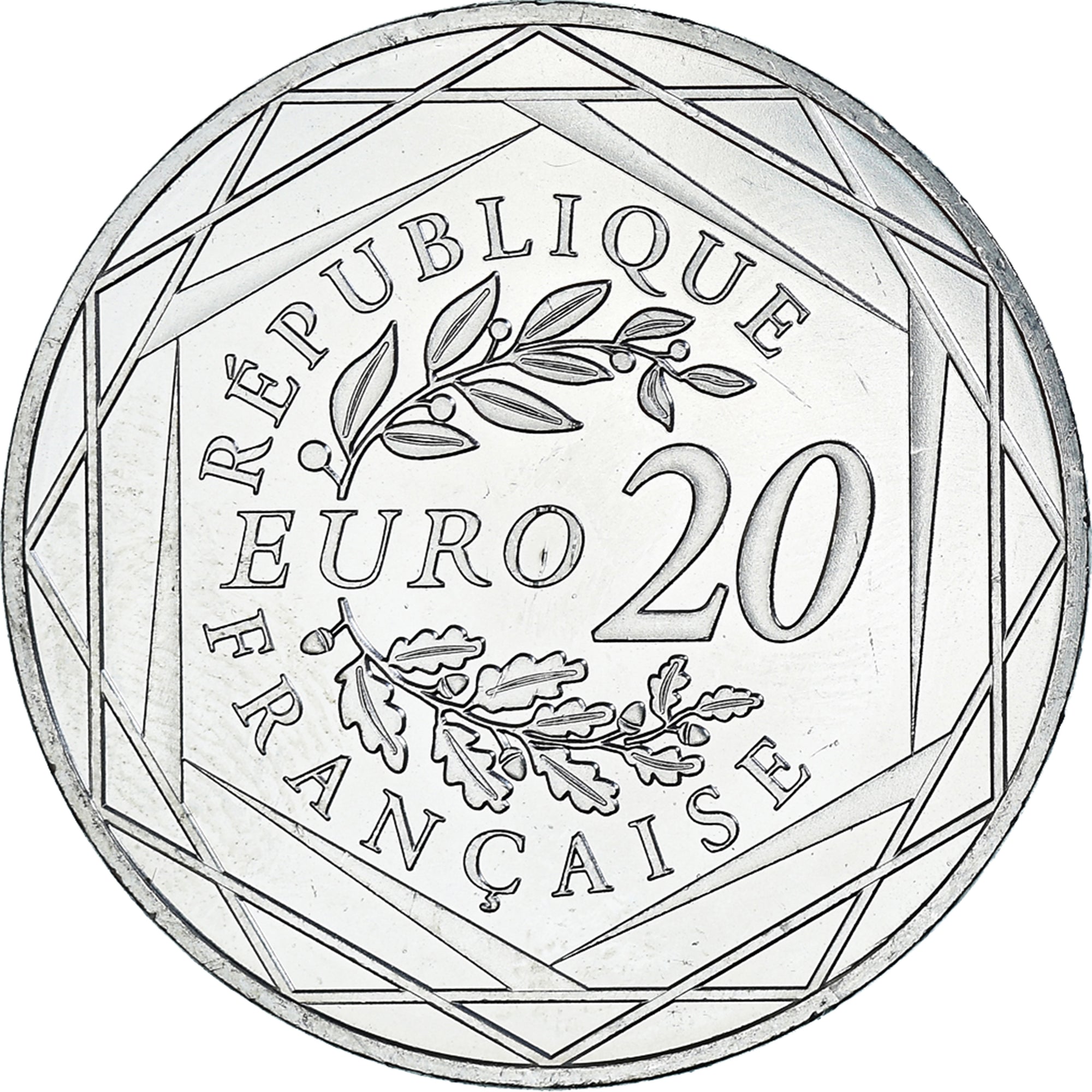 France, Marianne, 20 Euro, 2017, Paris, MS(63), Silver
