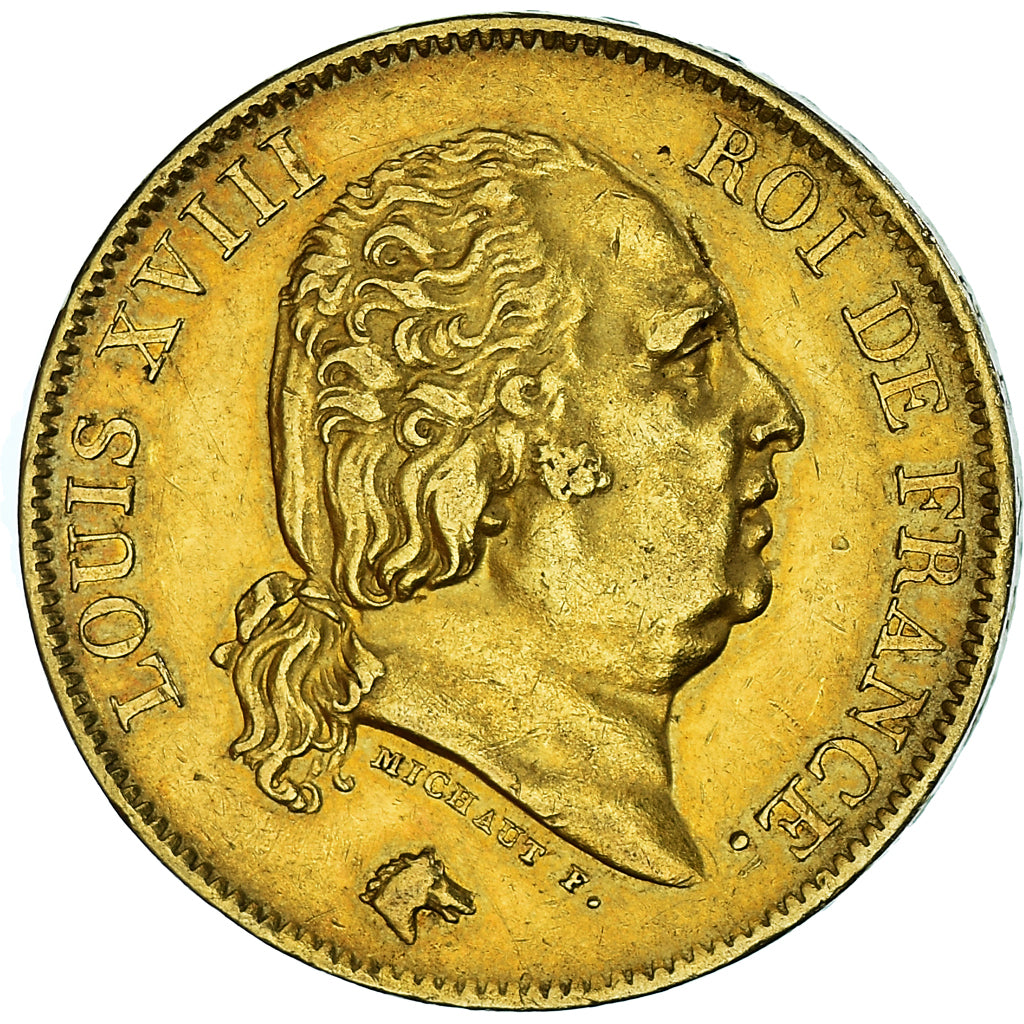 Munten, Frankrijk, Louis XVIII, 40 Francs, 1816, Perpignan, ZF+, Goud, KM:713.5