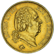 Munten, Frankrijk, Louis XVIII, 40 Francs, 1816, Perpignan, ZF+, Goud, KM:713.5