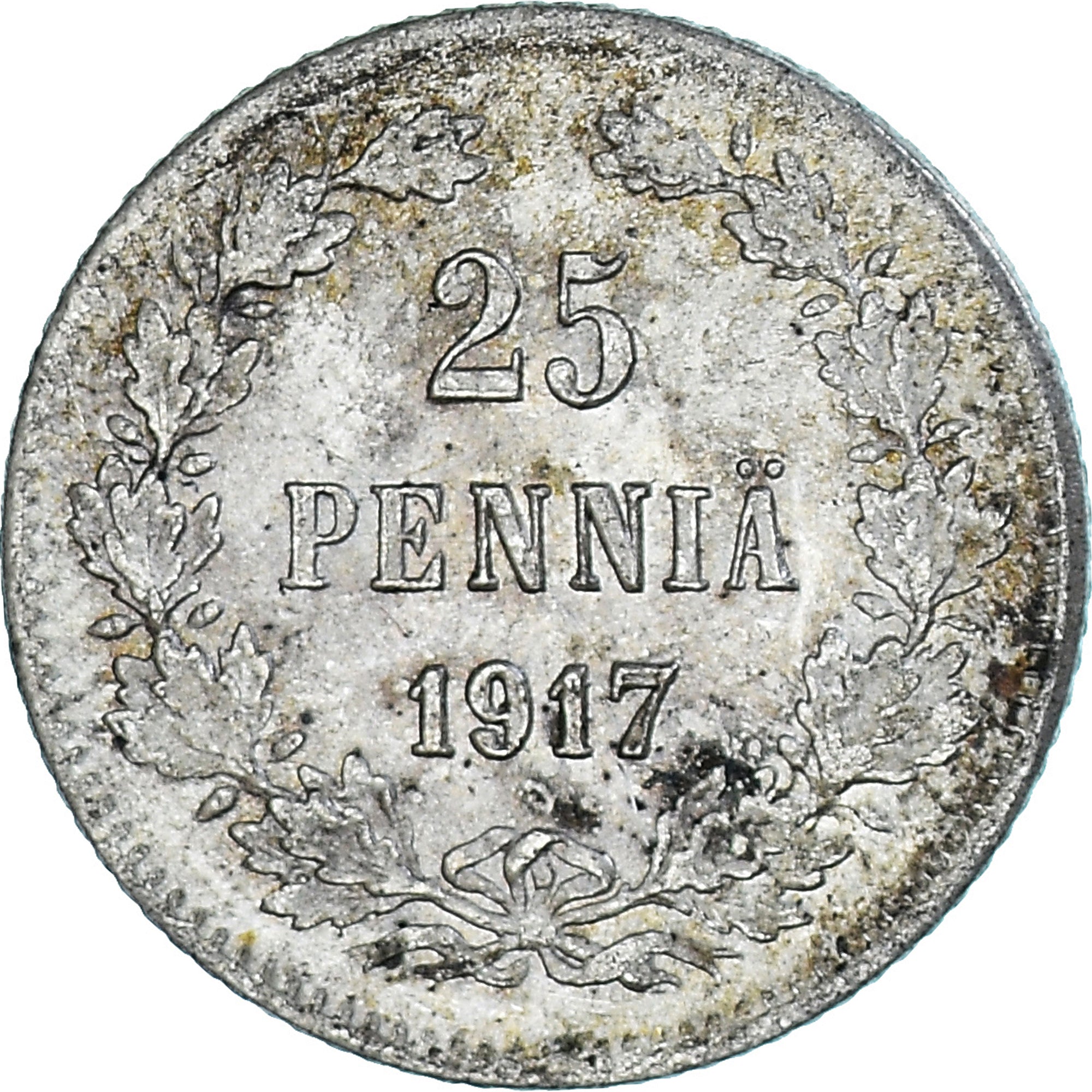 Coin, Finland, Nicholas II, 25 Penniä, 1917, Helsinki, MS(60-62), Silver