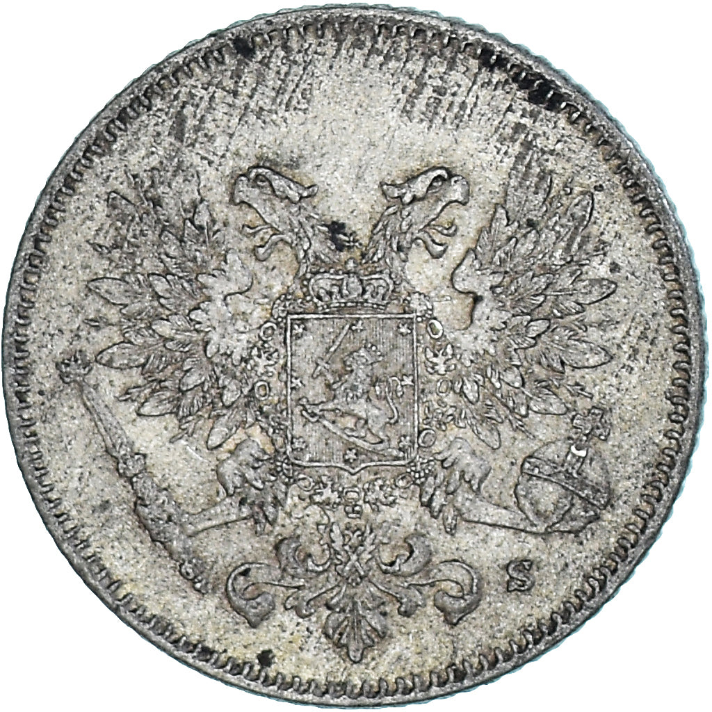 Coin, Finland, Nicholas II, 25 Penniä, 1917, Helsinki, MS(60-62), Silver, KM:19