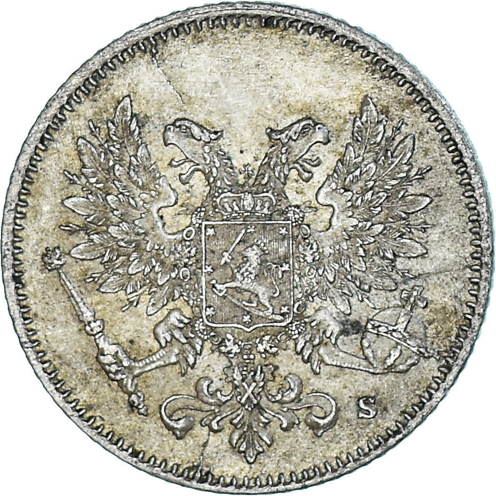 Coin, Finland, Nicholas II, 25 Penniä, 1917, Helsinki, MS(60-62), Silver, KM:19