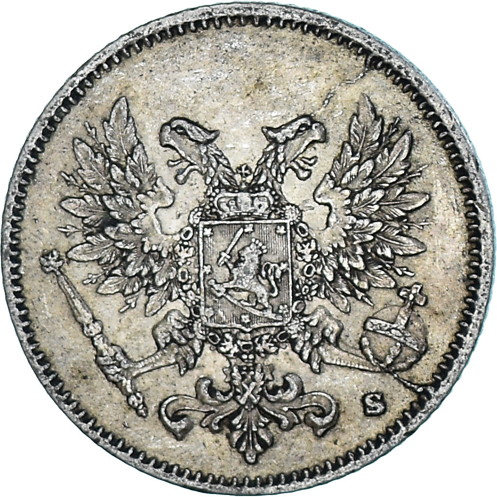 Coin, Finland, Nicholas II, 25 Penniä, 1917, Helsinki, MS(60-62), Silver, KM:19