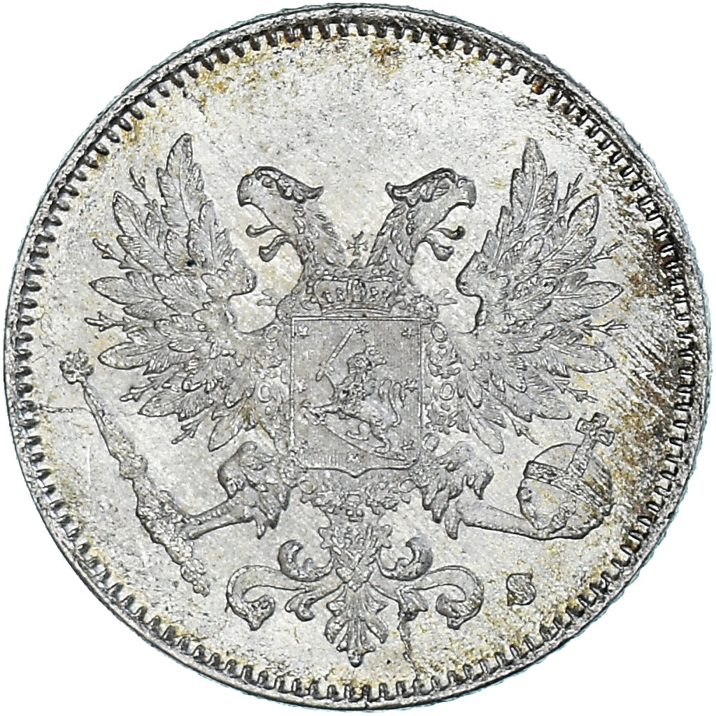Coin, Finland, Nicholas II, 25 Penniä, 1917, Helsinki, MS(60-62), Silver, KM:19