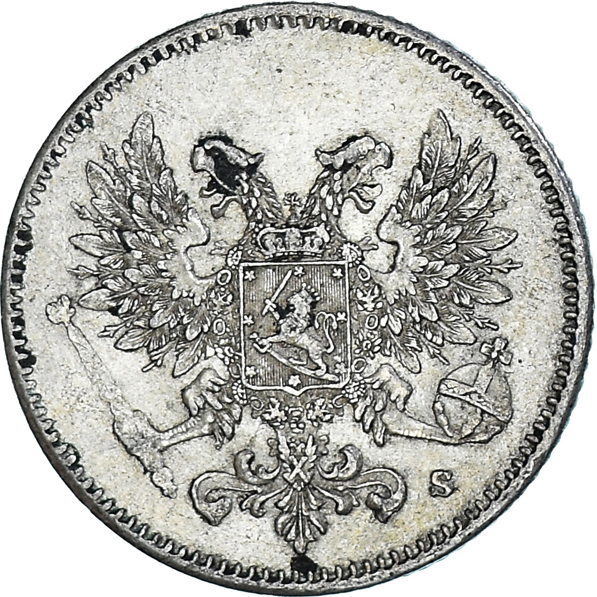 Coin, Finland, Nicholas II, 25 Penniä, 1917, Helsinki, MS(60-62), Silver, KM:19