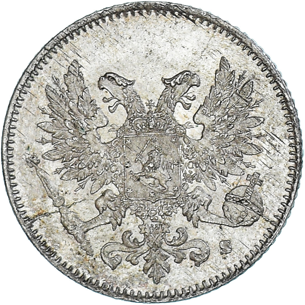 Coin, Finland, Nicholas II, 25 Penniä, 1917, Helsinki, MS(60-62), Silver, KM:19