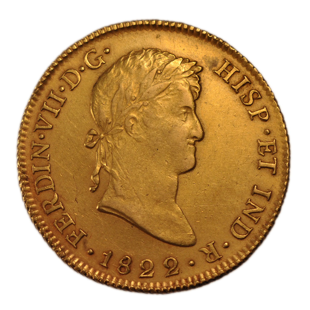 Bolivia, 8 Escudos, 1822, Potosi, EF(40-45), Gold, 26.90
