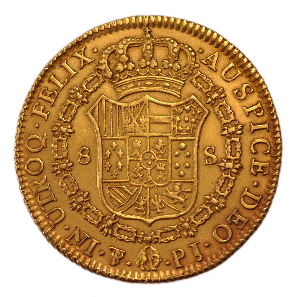 Bolivia, 8 Escudos, 1822, Potosi, EF(40-45), Gold, 26.90