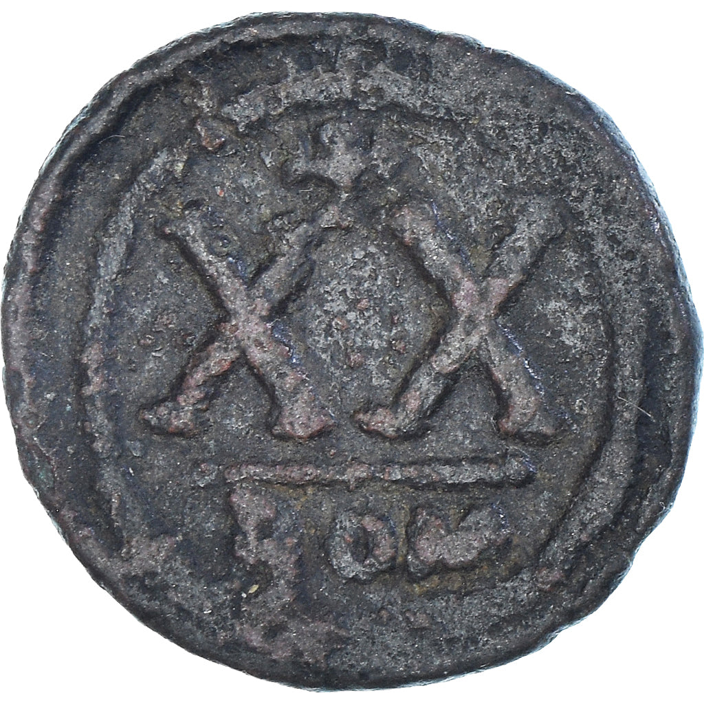 Coin, Tiberius II Constantine, Half Follis, 578-582, Rome, VF(30-35), Bronze