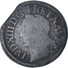 Coin, France, Louis XIII, Double Tournois, 1643, La Rochelle, Type de Warin