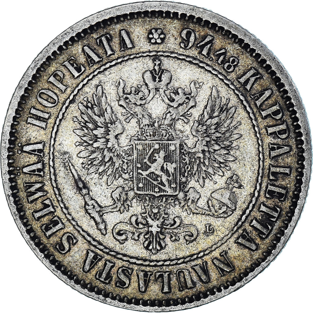 Coin, Finland, Alexander III, Markka, 1890, Helsinki, AU(55-58), Silver, KM:3.2