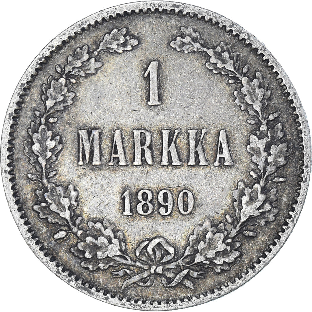 Coin, Finland, Alexander III, Markka, 1890, Helsinki, AU(50-53), Silver, KM:3.2